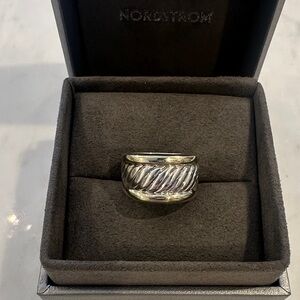 David Yurman cigar band 18k and sterling ring